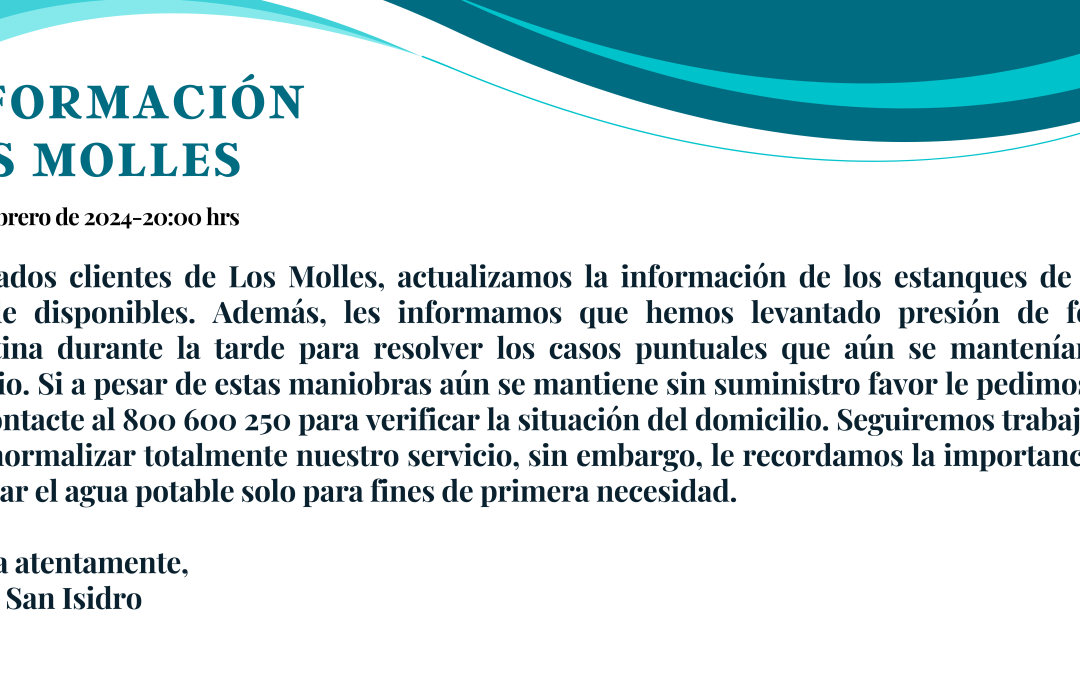 Actualización: Información Los Molles