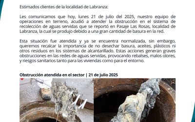 Información para nuestros clientes de Labranza