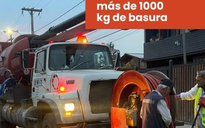 Trabajos de limpieza en la red de alcantarillado, Padre Hurtado