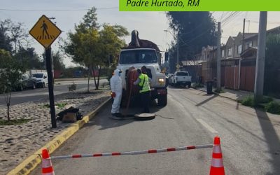Limpieza en la red de alcantarillado: Villa Pintor Pablo Burchard, Padre Hurtado