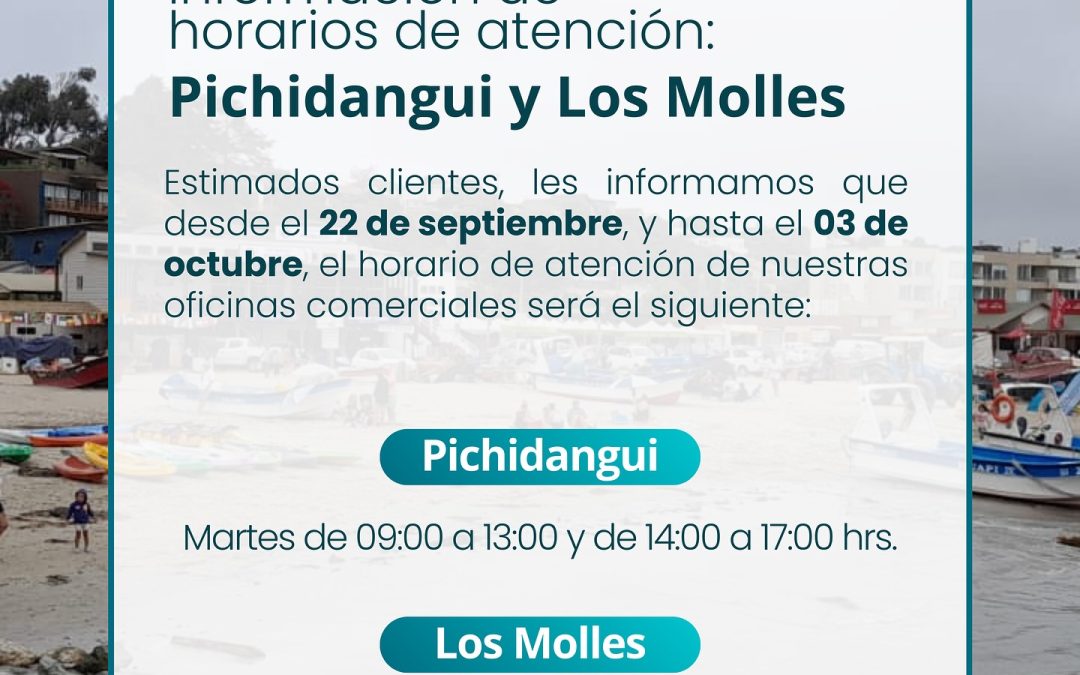 Información a nuestra comunidad de Pichidangui y Los Molles