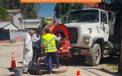 Limpieza en la red de alcantarillado | Villa El Rosal, Padre Hurtado